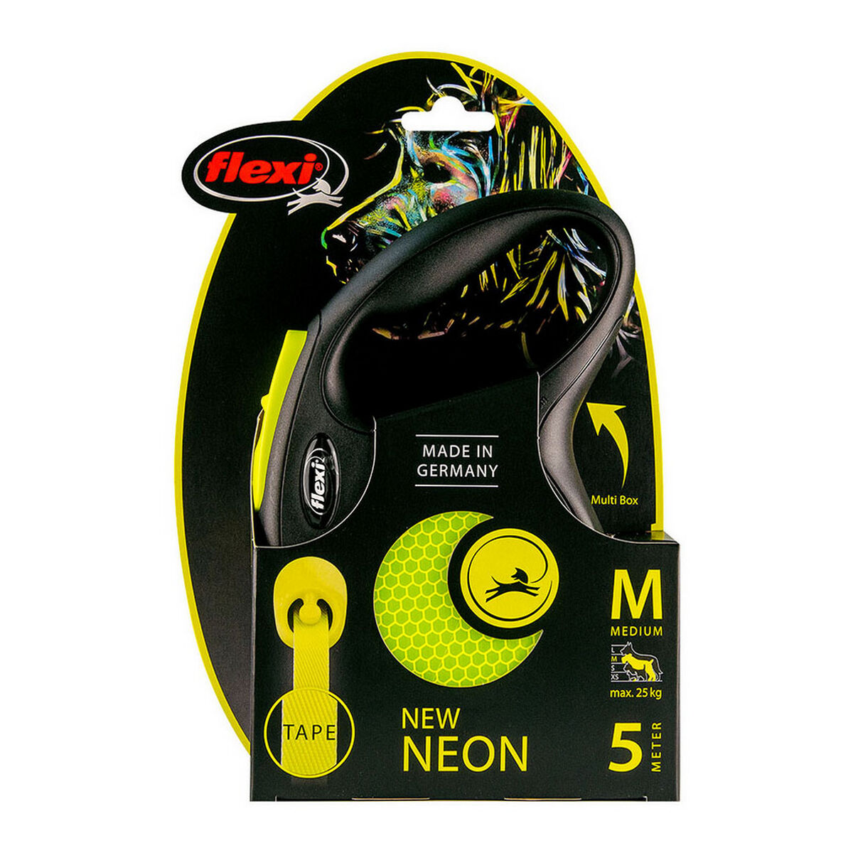 Hundebly Flexi NEW CLASSIC NEON 5 m Størrelse S
